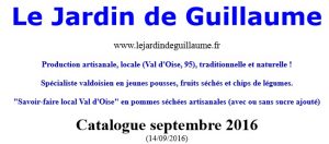 Catalogue Le Jardin de Guillaume septembre 2016